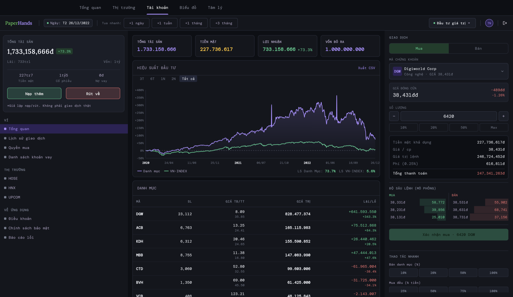 PaperHands Web Dashboard